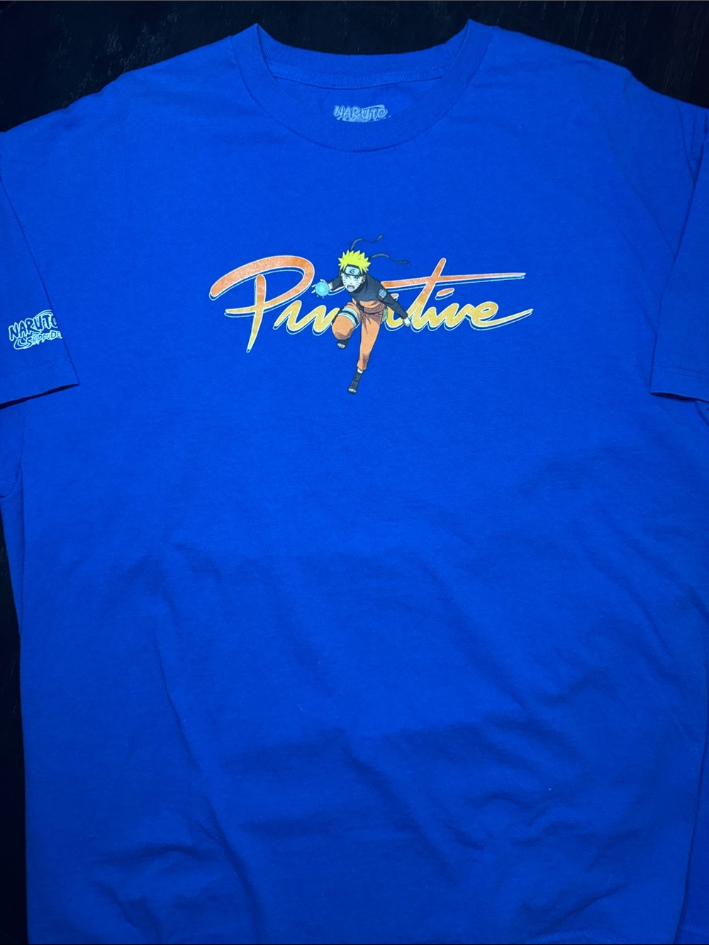 Primitive Royal Blue Naruto Script Tee